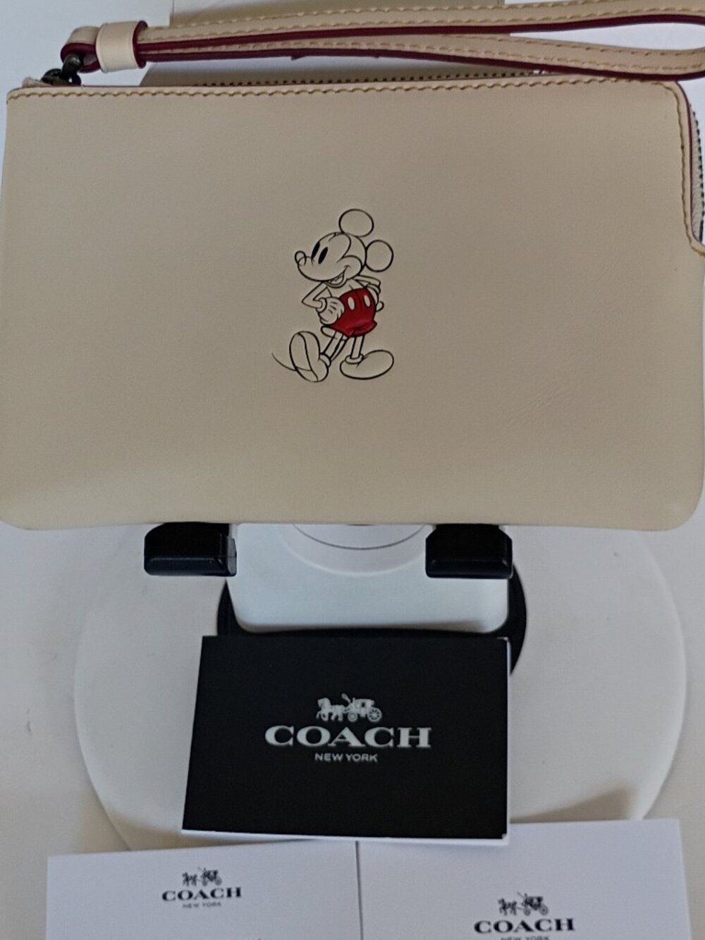 Coach x Disney Mickey Wristlet Cream color. Never used!!